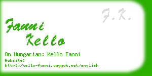 fanni kello business card